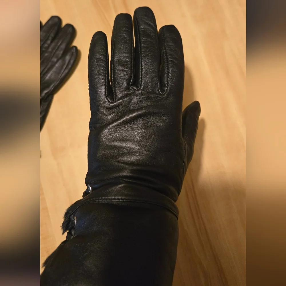Black Leather Gloves